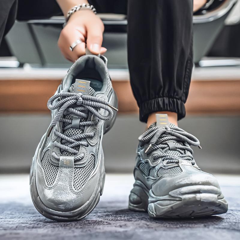 Sneakers men's 2025 autumn classic retro dad shoes platform mesh running shoes student casual shoes trendy shoes