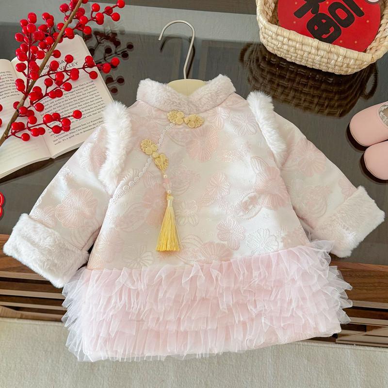 

Thickened Winter Chinese New Year Retro Dress for Girls (0-5 Years) 120cm
