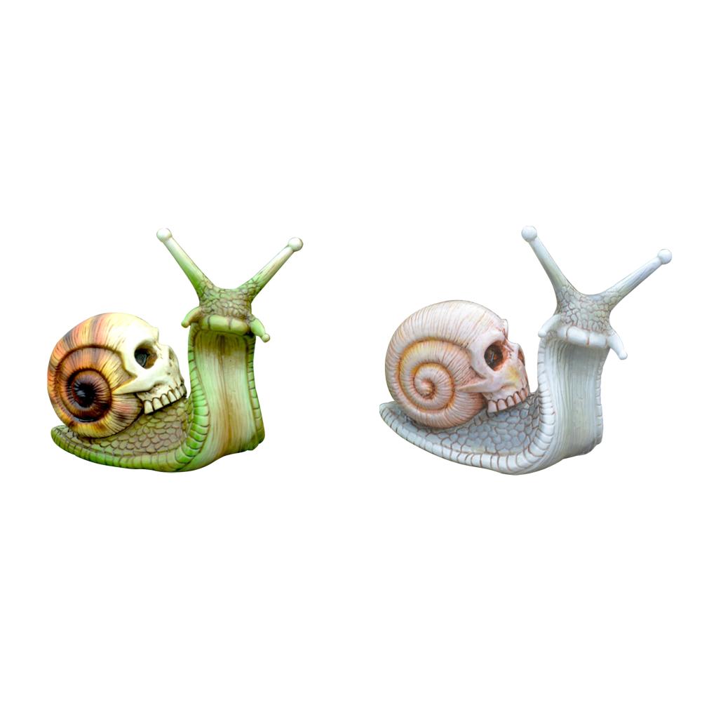 

uk Halloween Skeleton Snail Resin Crafts Snail Skull Sculpture (Yellow)