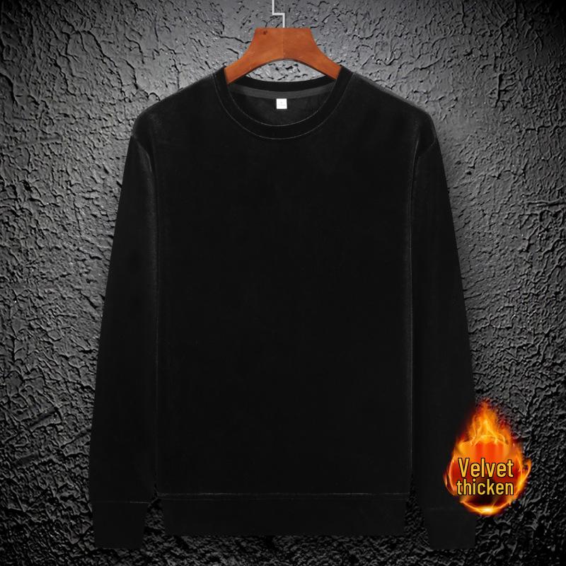 

Men s 2025 Autumn/Winter Golden Velvet Hoodie with Two-Way Zipper and Logo Print L чорний