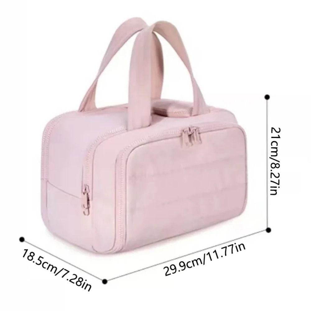 Multipocket Design Travel Toiletry Bag Zipper Closure Portable Makeup Pouch Shower Organizer