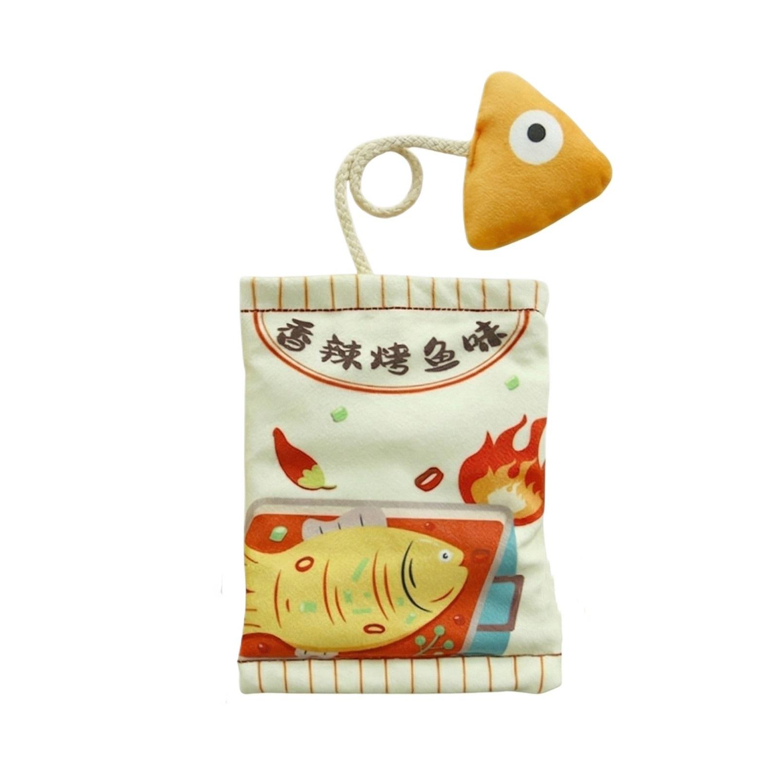 

Catnip Toy for Cats Interactive Plush Snack Bag Design Durable Chewable Pet Toy with Hidden Treat Compartment for Cat Entertainment and Enrichment one size