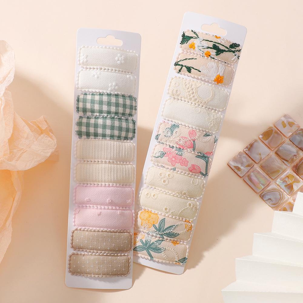 20pcs/set Lovely Cotton Print floral BB Hair Clips for Baby Girls 2.2'' Colorful Summer Hairpins Headwear Kids Hair Accessories