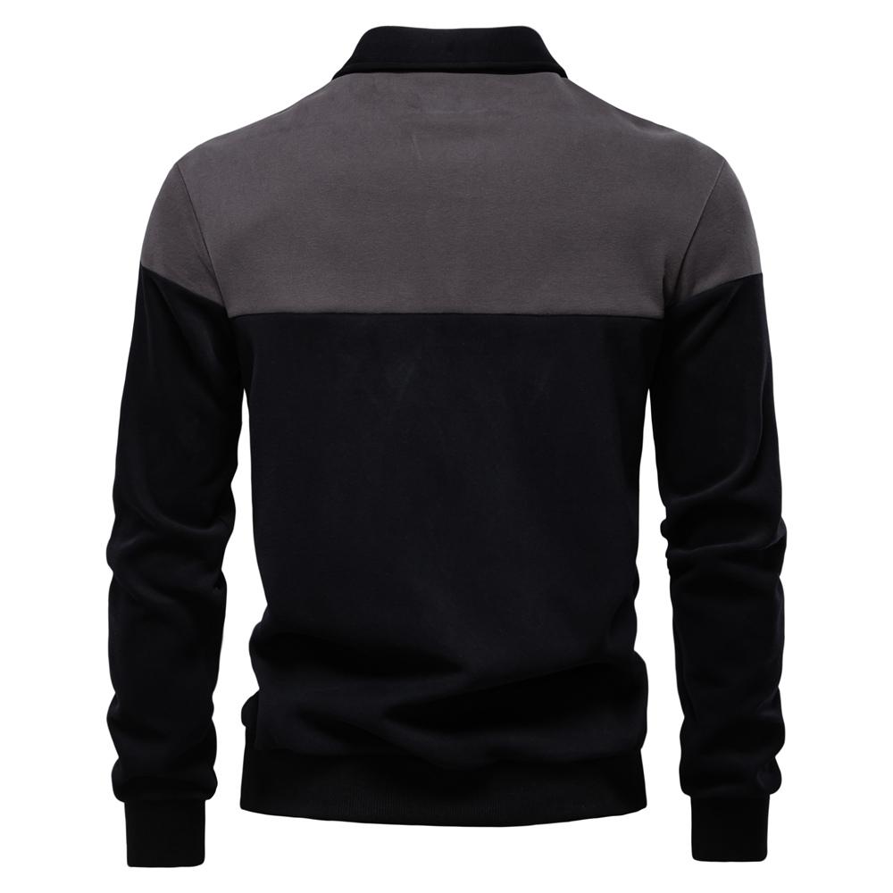 TrendHub Men's Premium Design Sweatshirt Color Block Hoodies Long Sleeve Business Casual Social Sweatshirt
