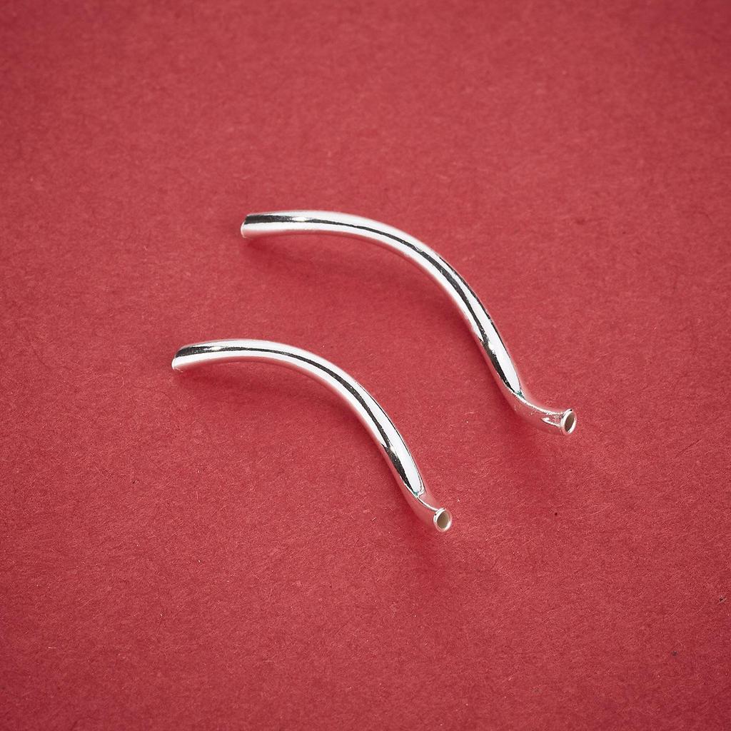 S925 Sterling Silver S-Shaped Bent Tube Beading Kit for DIY Bracelets and Necklaces