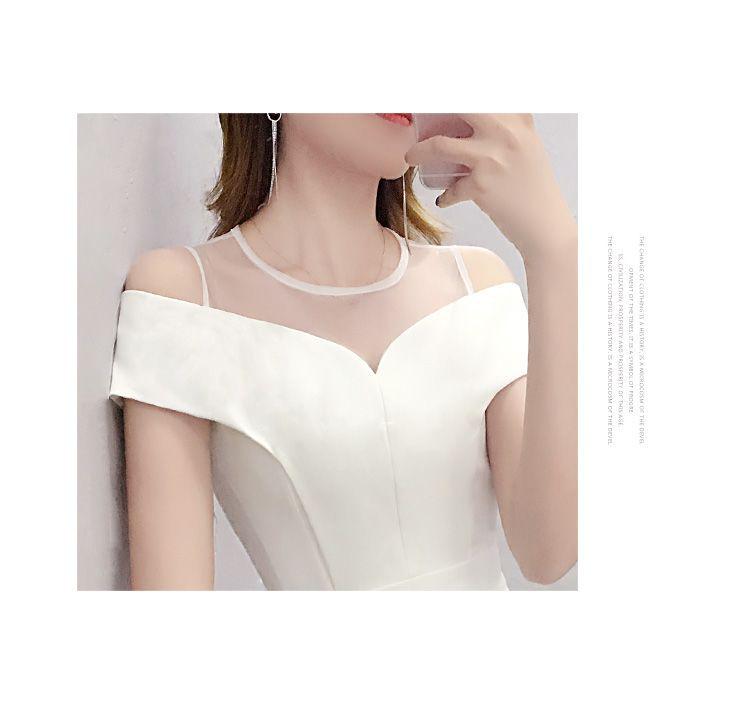 Women's Elegant White One-Shoulder A-line Midi Dress - Summer 2026 Slimming Style