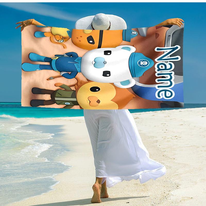 Personalized customized proof beach towel with Octonauts pattern - soft, absorbent,quick-drying,perfect swimming,camping&bathing