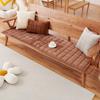 Plush Thickened Non-Slip Sofa Cushion Plaid Autumn and Winter Warm and Simple Living Room Solid Wood Sofa Cushion Cover Cloth