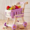 Multicolor Shopping Cart Set 32PCS/Set 1 Trolley Pretend Shopping Playset 24pcs Fruits Simulation Supermarket Trolley