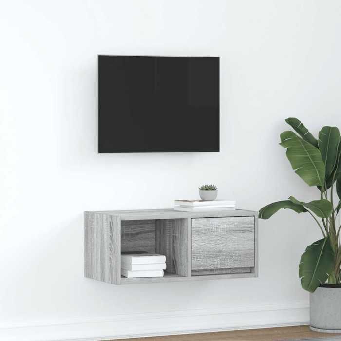 VidaXL TV Cabinet Sonoma Grey 60x31x25.5 Cm Engineered Wood, TV Stand, Hi-fi Cabinet, Entertainment Center, TV Buffet, 861446