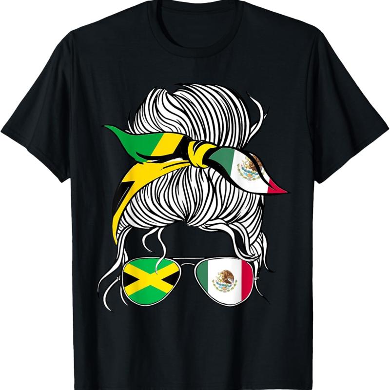 

Jamaica Flag Mexico Grown Women Girl Country T Shirt - Men s Summer Cotton Graphic Tee S разноцветный
