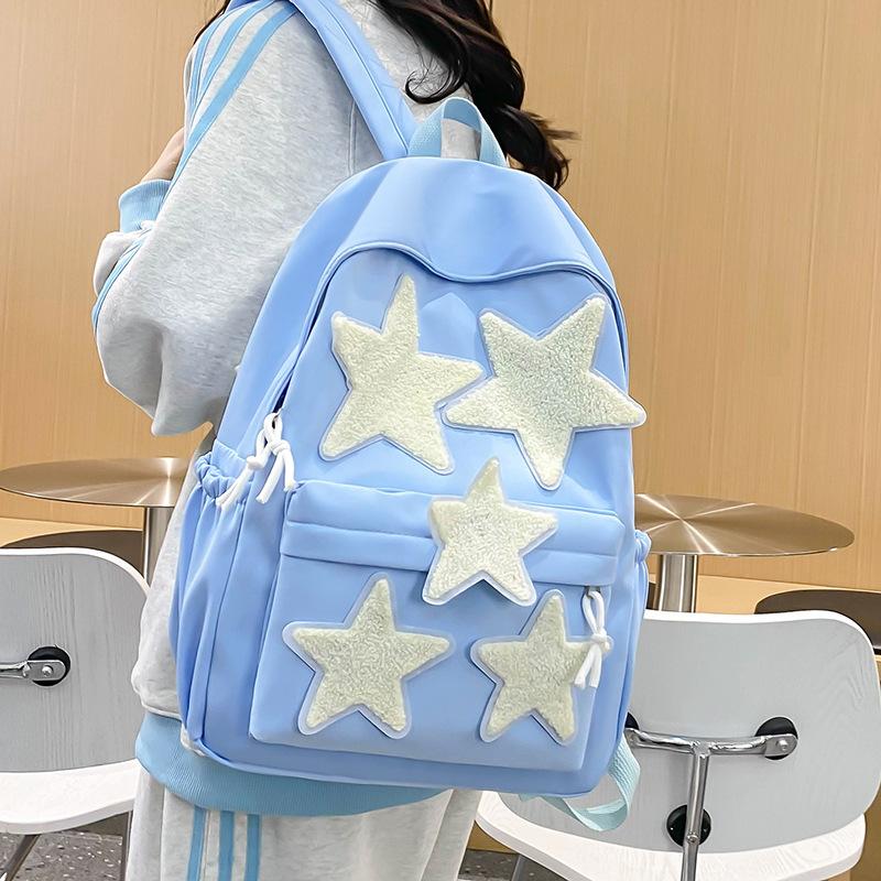 Japanese Cute Girl's New Large Capacity Star Backpack Ins Versatile College School Backpack for Girls High School Backpack