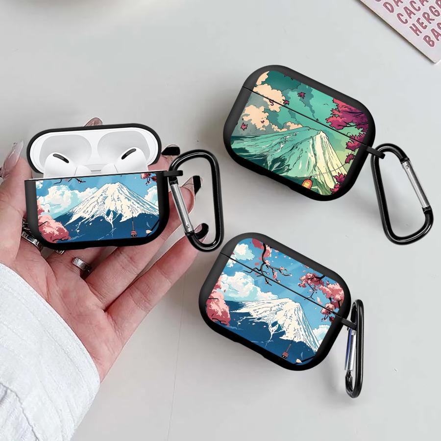 Case For Airpods 1 2 Pro2 Pro3 3 Pro 4 Earphone Cases Cover Japanese Scenery
