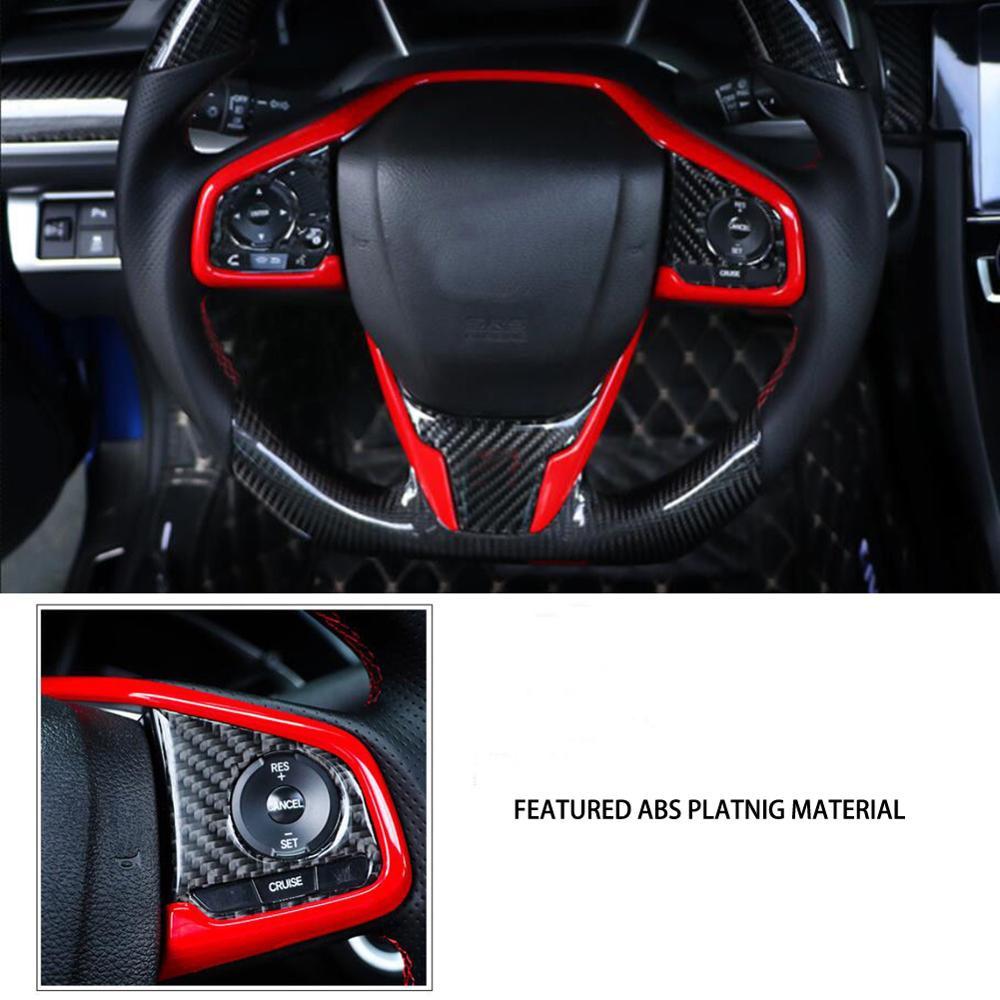 For Honda Civic 2016-2019 Car Interior Steering Wheel Frame Decor Cover Trim ABS