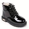 Girls High Top Boots Plush Lining Lightweight Durable Faux Cover Non Slip Traction Sole Zipper Lace Up Closure