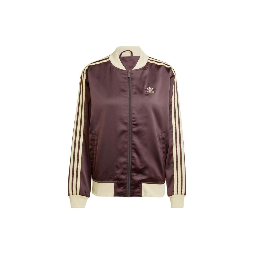 Adidas Originals Three Stripe Color Block Zip Langarmjacke Damenjacke Braun IR6085