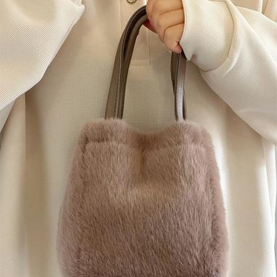 Plush Bag Women's Fluffy Bag Portable Bucket Bag Fluffy Messenger Ins Korean Version 2022 New Autumn and Winter