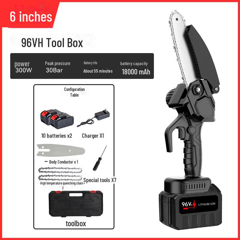 High-Power Rechargeable Handheld Electric Chainsaw for Tree Pruning and Logging