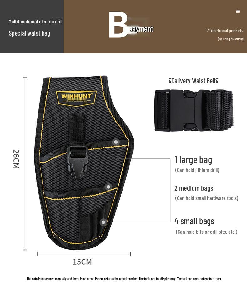 Langlebiger Elektriker Werkzeuggürtel: Multifunktionale Canvas-Hüfttasche für tragbare Aufbewahrung