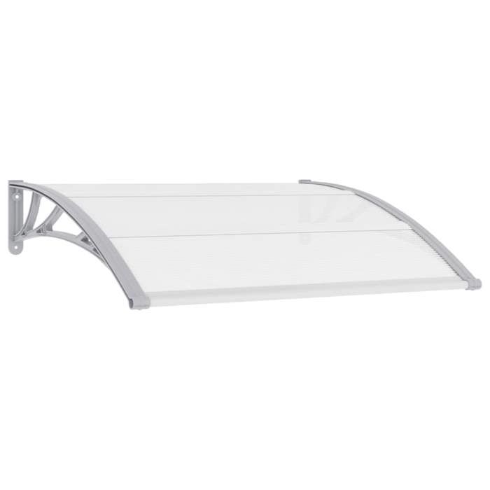 Auvent de porte - vidaXL - 120x80 cm - Gris et transparent - Polycarbonate - Anti-corrosion