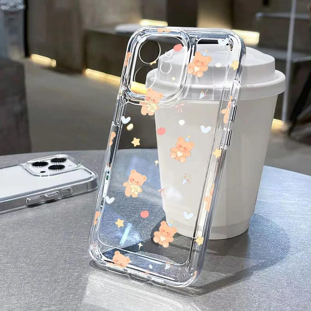 Ins Korean Polka Dots Clear Case For iPhone 17 16 13 12 11 14 15 Pro Max 14 15 16 Plus 16E 17 Air Soft Silicone Shockproof Cover