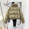 pu leather down cotton clothes women's short season cotton-padded clothes bread clothes small jacket cold-proof