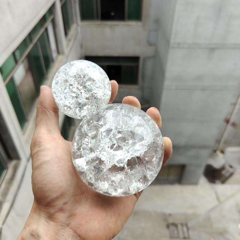 3/4/5/6/8/10Cm Ice Cracking Crystal Ball for Rocky Mountain Fountain Decor Flowing Water Bonsai Glass Balls Home Decor Ornaments