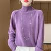 Women Sweater 100% Wool MODERN NEW SAGA Turtleneck Knit Pullover Thick Winter Jumpers Female Knit Tops