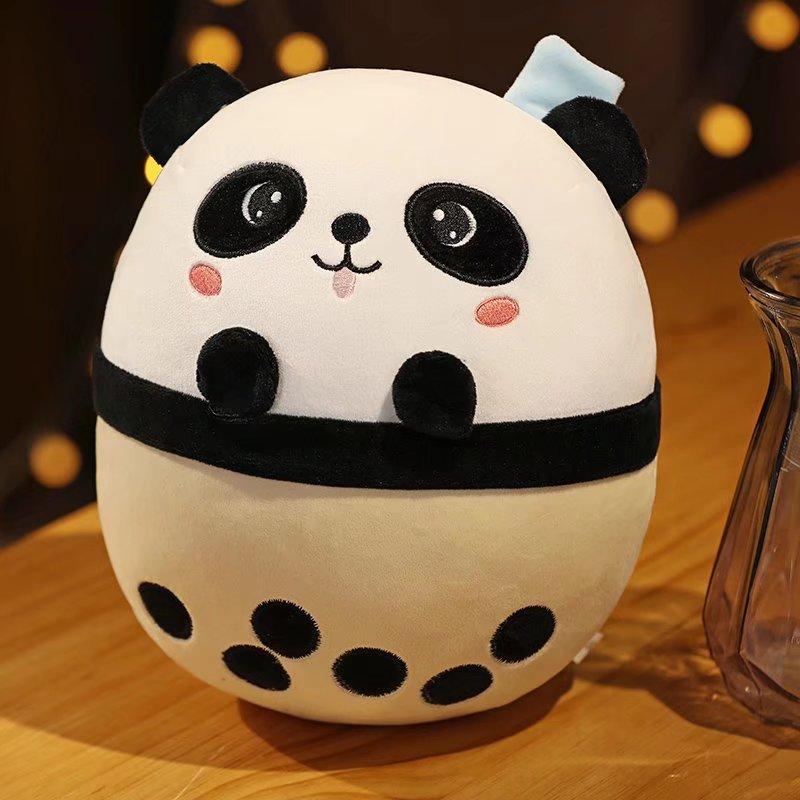 Cute Cartoon Bubble Tea Plush Toy Doll Cat Panda Doll Children'S Doll Gift