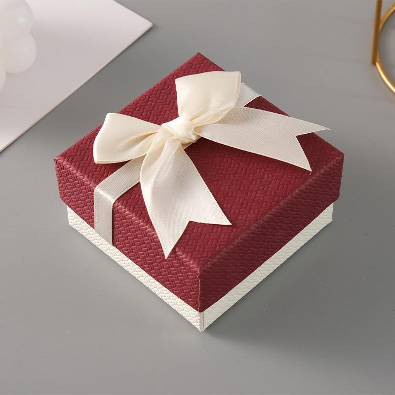 Packaging Box 9*9*4Cm Bow Bow Packaging Box Paper Ring Box For Special Occasions Gift-Giving Jewelry Display