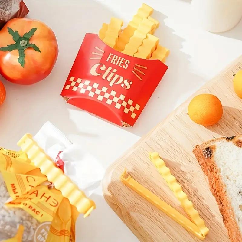 12-teiliger Verschließclip für Verpackungsbeutel, feuchtigkeitsbeständiger Kunststoff-Chip-Verschließclip, Verschließclip für Pommes Frites, Snackbeutel-Clip, Brotbeutel-Clip, Lebensmittelbeutel-Clip, Verschließclip