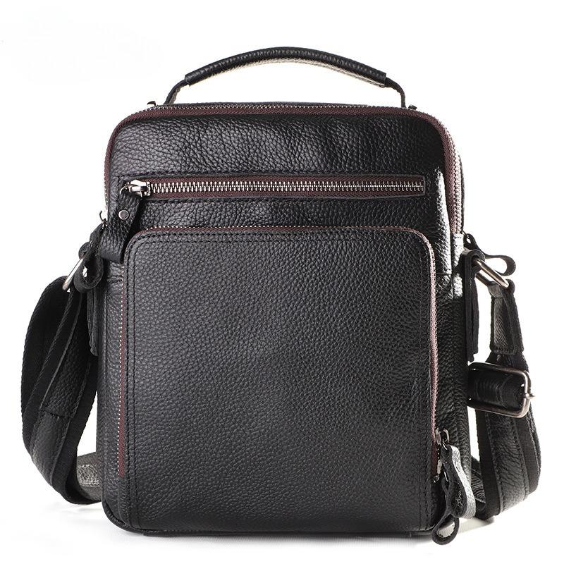 Men's Shoulder Leather Bag, Retro Crazy Horse Leather Messenger Bag, Casual Large-capacity Backpack, High-end Leather Men's Bag