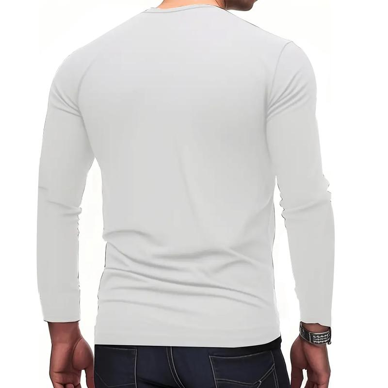 Long Sleeved Striped Pattern 3D Digital Printed Men's T-shirt for Fashionable Outdoor Wear, Comfortable Polyester Fiber for Spring and Autumn