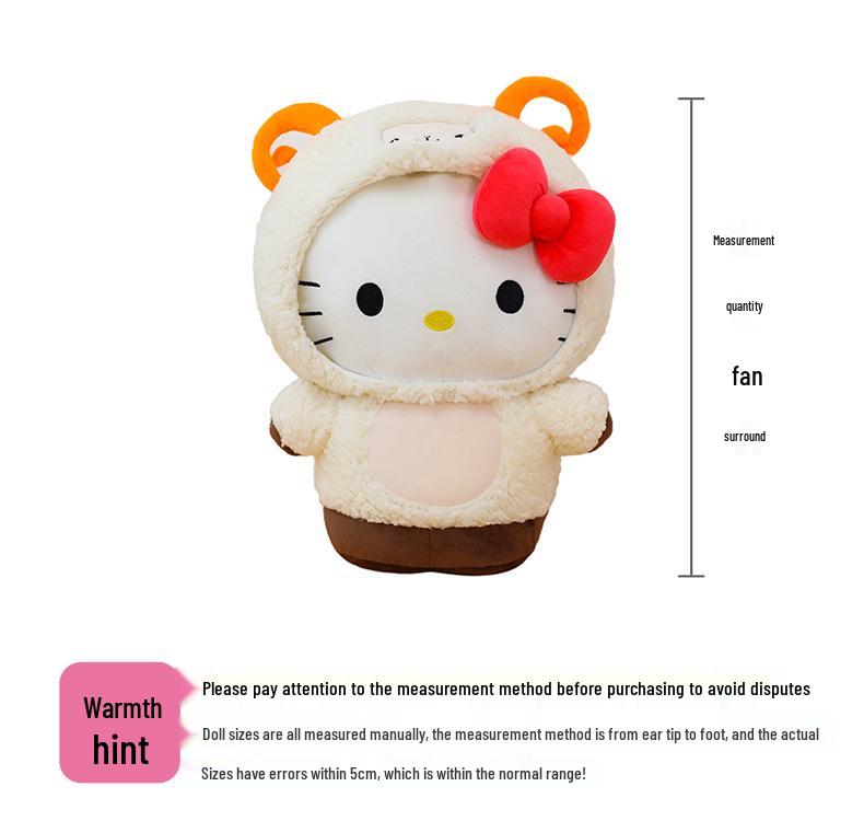 Large Cute Kiki Cat Doll Plush Toy - Aries Costume Pillow for Girls