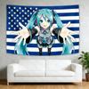 Miku American Flag Tapestry Anime Background Dormitory Bedhead Tapestry Living Room Tapestry Bedside Sofa Background Tapestry