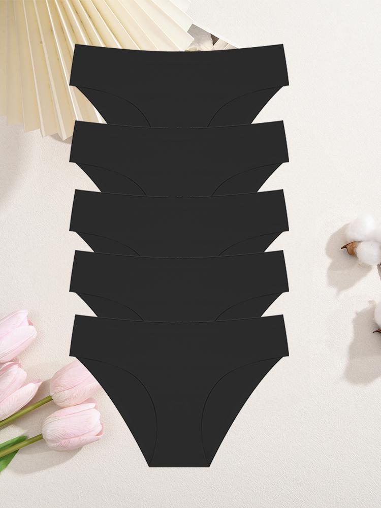 

5 шт./компл. Женские простые повседневные удобные трусы для ежедневной носки Snug Zone Женские бесшовные удобные трусики-треугольники XL