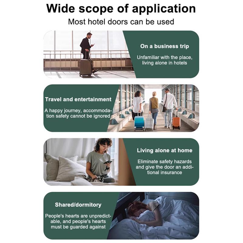 Portable Door Lock Dual Nut Adjustment Body Hotel Door Locks Self-Defense Door Stop Travel Anti-Theft Door Stopper Safety Lock