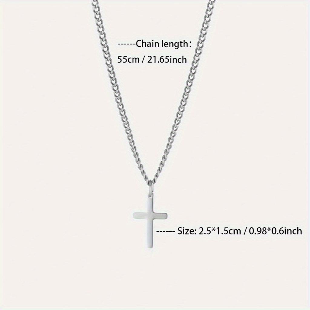 Fashion Minimalist Cross Pendant Necklace for Men Perfect Gift for Boyfriend Trendy Stylish Jewelry