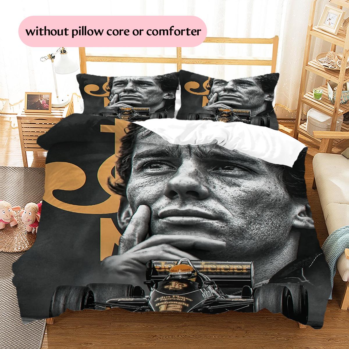 

Ayrton Senna Pattern Bedding Home Decoration Birthday & Festival Gift (1 * duvet cover + 2 * pillowcase, without core) 135x200cm