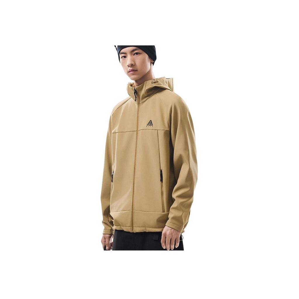 Anta Earth Shell 3.0 Solid Color Sports Casual Zip-Up Hooded Versatile Fleece Warm Jacket Men Jackets 952536609-5