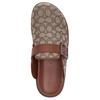 Coach Leather Round Toe Flat Slide Sandals Men Footwear Brown CAQ92-XVU