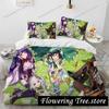 Anime Genshin Impact Game Bedding Set Duvet Cover Bed Set Quilt Cover Pillowcase Comforter king Queen Size Boys Adult Bedding