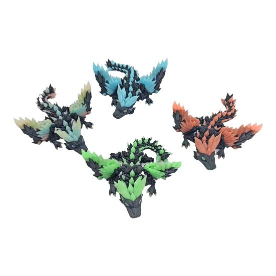 3D Printed Dragon Figurine Glow-in-the-dark Flying Dragon Fidget Toy with Articulated Dragon Decoration Movable Joints Luminous
