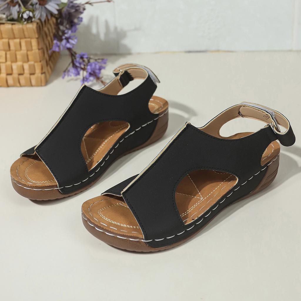 Large Size Wedge Sandals Women's Summer Sandals New Platform Wedge Heel Fish Mouth Sandals