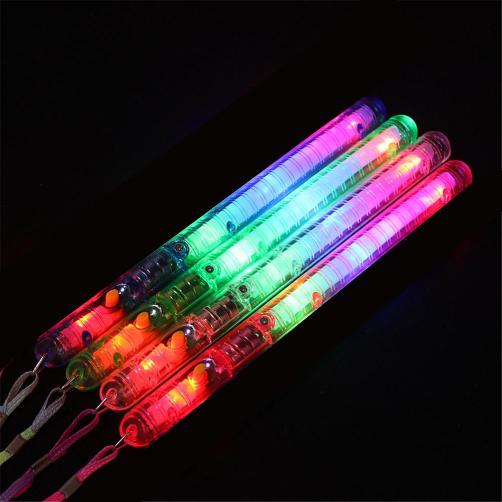New 4pcs Flashing Wand LED Light Up Glowing Glow Stick Blinking For Concert Party