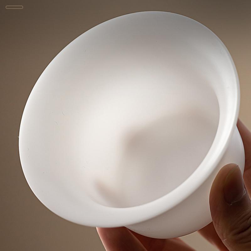 150ml Burnt Mutton Fat Jade White Porcelain Gaiwan Japanese Tea Tureen Tea Cover Bowl Tea Ceremony Supplies Teaware Gift Box