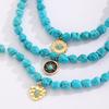 Bohemian Turquoise Demon Eye Choker Necklace with Irregular Beads for Women