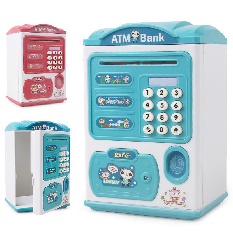 Children's Electronic Safe Toy with Fingerprint Unlock and Rolling Money Feature