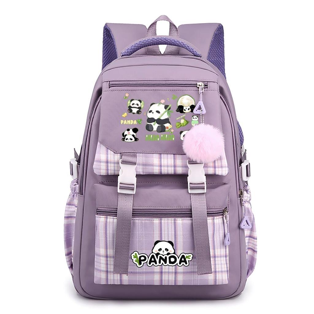 Panda Huahua schoolbag cute high-value junior high school students grades 3-6 cross-border large-capacity burden reduction backpack