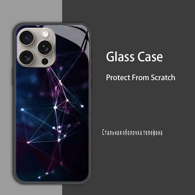 Für iPhone 15 15Pro Max Plus Hülle Abdeckung Hartglas Hülle Hartschale Bumper Für iPhone 14 Pro 14 Plus 14Pro Max Schutzhülle